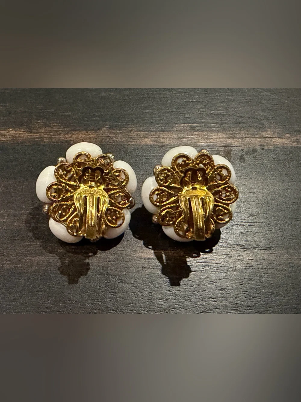 Japanese Milk Glass Earrings